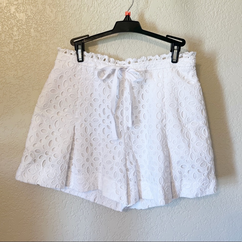 J Crew Eyelet White High Rise Shorts